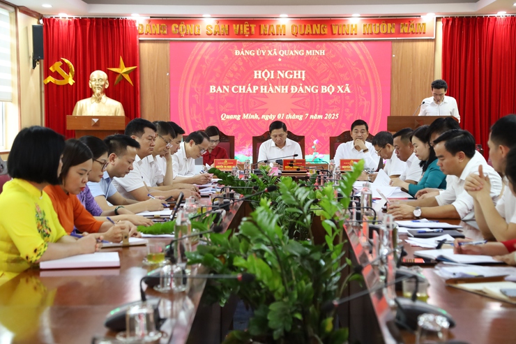 Hội nghị lần thứ nhất Ban Chấp hành Đảng bộ xã Quang Minh - Ảnh 1.