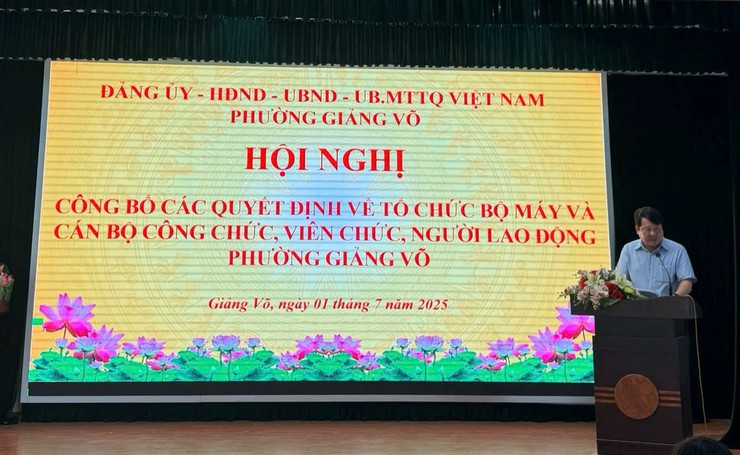 Phường Giảng Võ: Công bố các Quyết định về tổ chức bộ máy và nhân sự- Ảnh 3.