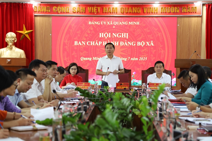 Hội nghị lần thứ nhất Ban Chấp hành Đảng bộ xã Quang Minh - Ảnh 7.