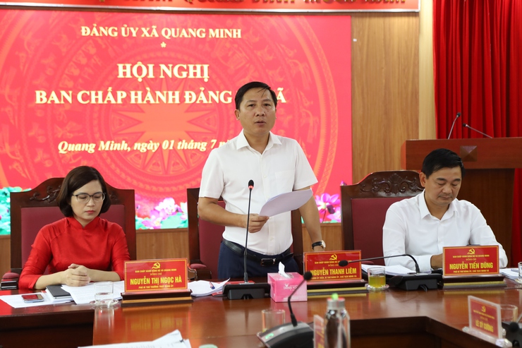 Hội nghị lần thứ nhất Ban Chấp hành Đảng bộ xã Quang Minh - Ảnh 6.