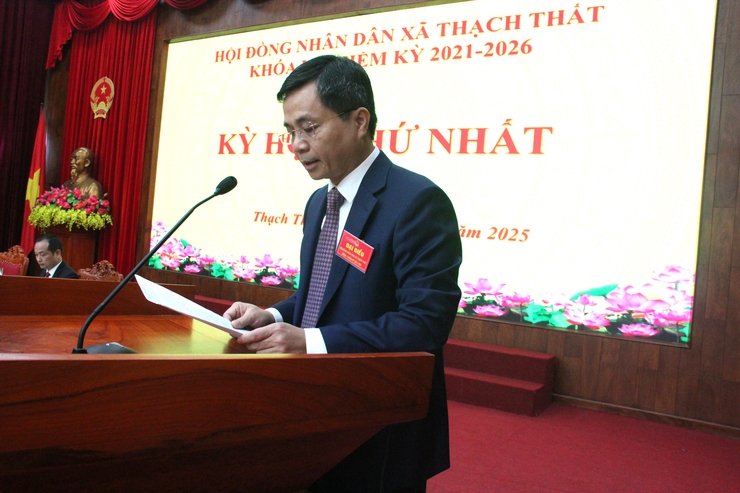 HĐND xã Thạch Thất tổ chức kỳ họp thứ Nhất khóa I, nhiệm kỳ 2021 – 2026- Ảnh 2.