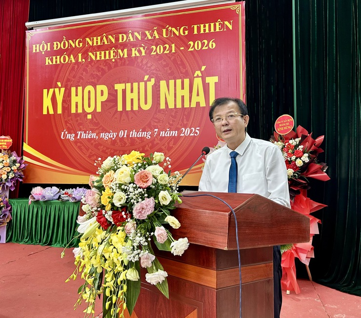 HĐND xã Ứng Thiên khóa I họp kỳ đầu tiên, kiện toàn bộ máy lãnh đạo và thông qua các nghị quyết quan trọng- Ảnh 3.