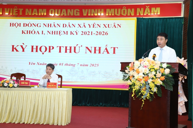 Hội đồng Nhân dân xã Yên Xuân tổ chức kỳ họp thứ nhất khoá I, nhiệm kỳ 2021 - 2026- Ảnh 1.