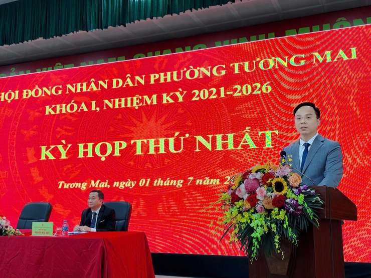 HĐND phường Tương Mai tổ chức Kỳ họp thứ nhất
khoá I, Nhiệm kỳ 2021-2026
- Ảnh 1.