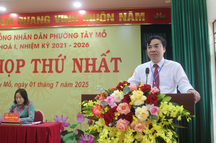 HĐND phường Tây Mỗ khai mạc kỳ họp thứ Nhất
khóa I, nhiệm kỳ 2021-2026.- Ảnh 4.