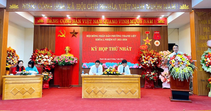 HĐND PHƯỜNG THANH LIỆT KHÓA I, NHIỆM KỲ 2021–2026 TỔ CHỨC KỲ HỌP THỨ NHẤT- Ảnh 1.