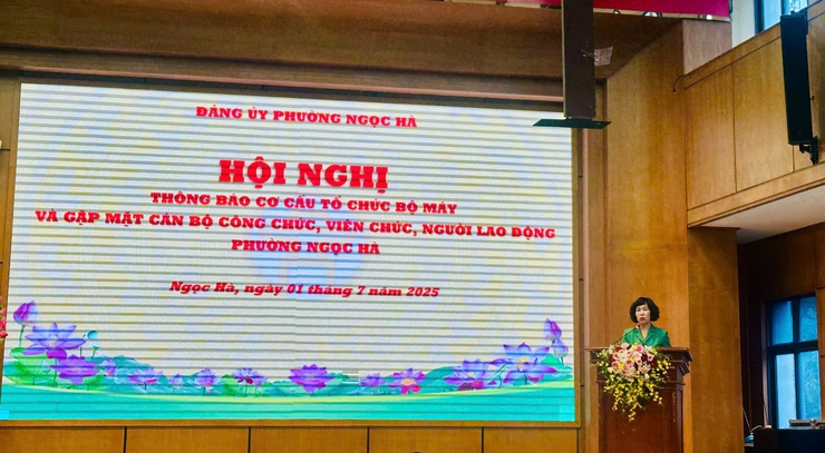 Đảng ủy phường Ngọc Hà tổ chức hội nghị thông báo cơ cấu tổ chức bộ máy và gặp mặt cán bộ, công chức, viên chức, người lao động- Ảnh 2.