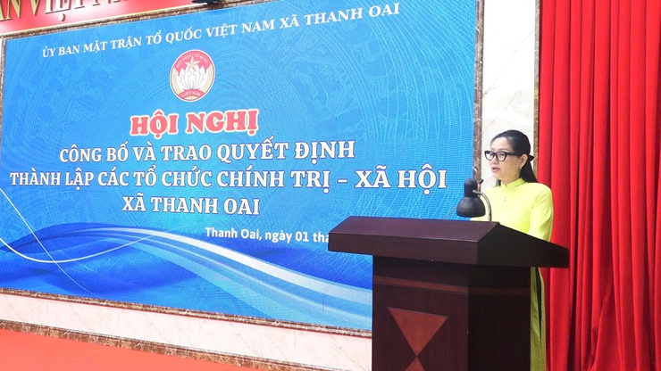 UBMTTQ Việt Nam xã Thanh Oai: Công bố và trao Quyết định thành lập các tổ chức chính trị - xã hội- Ảnh 8.