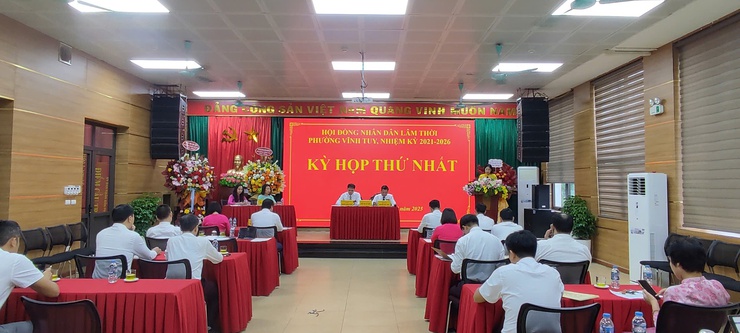 HĐND phường Vĩnh Tuy tổ chức kỳ họp thứ nhất, nhiệm kỳ 2021-2026- Ảnh 1.