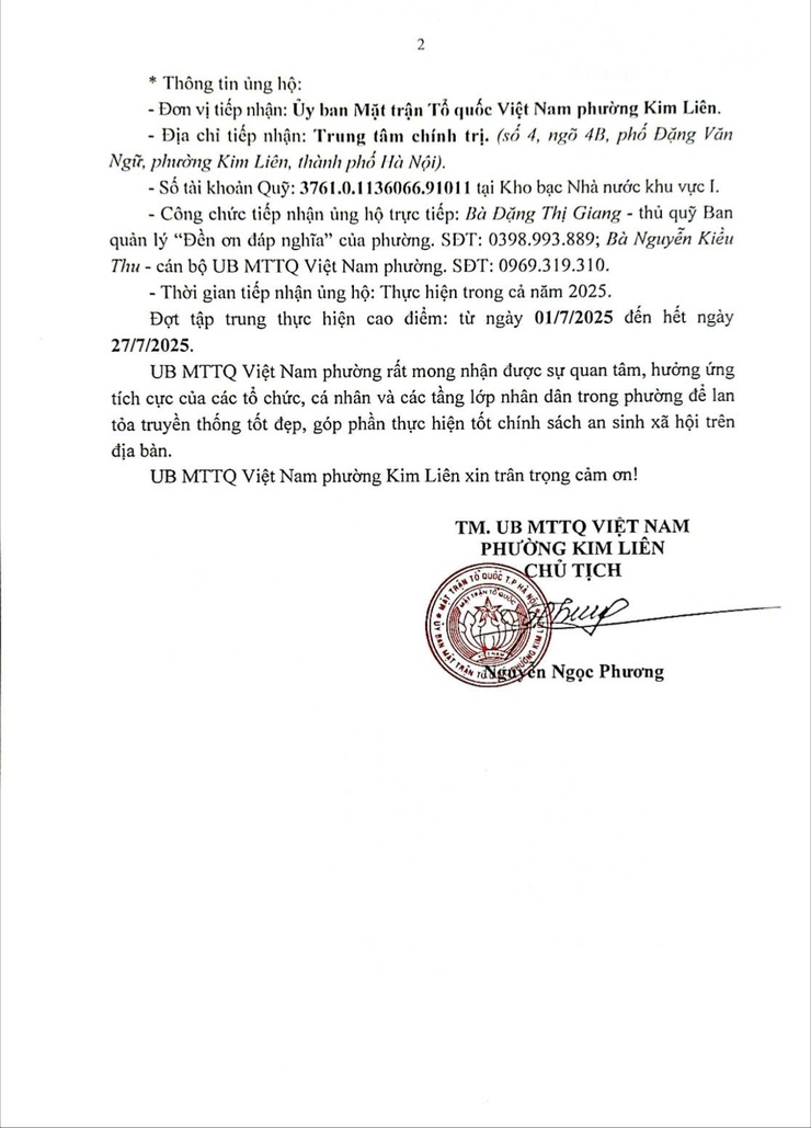 LỜI KÊU GỌI ỦNG HỘ "QUỸ ĐỀN ƠN ĐÁP NGHĨA" NHÂN KỶ NIỆM 78 NĂM NGÀY THƯƠNG BINH - LIỆT SĨ (27/7/1947 - 27/7/2025)- Ảnh 2.