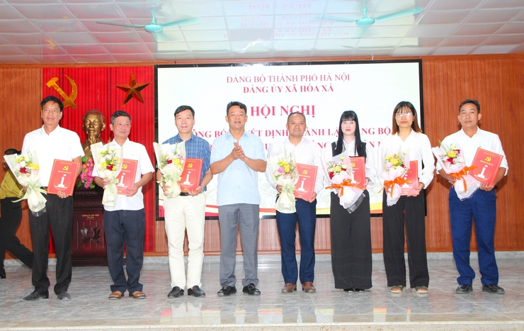 Hòa Xá: công bố quyết định thành lập tổ chức cơ sở Đảng trực thuộc và công tác cán bộ- Ảnh 7.