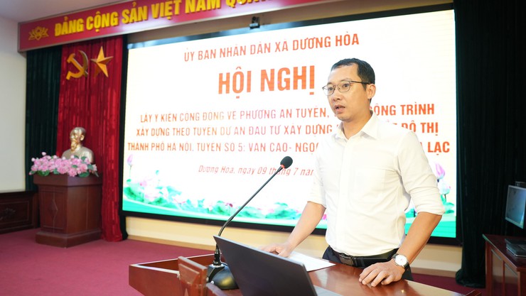       UBND xã Dương Hoà tổ chức hội nghị lấy ý kiến cộng đồng về phương án tuyến, vị trí công trình xây dựng theo tuyến Dự án đầu tư xây dựng đường sắt đô thị  thành phố Hà Nội tuyến số 5- Ảnh 3.