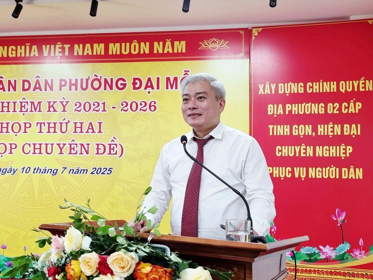HĐND phường Đại Mỗ khóa I, nhiệm kỳ 2021-2026 tổ chức thành công kỳ họp thứ hai (kỳ họp chuyên đề) để quyết định một số nội dung thuộc thẩm quyền HĐND phường- Ảnh 2.
