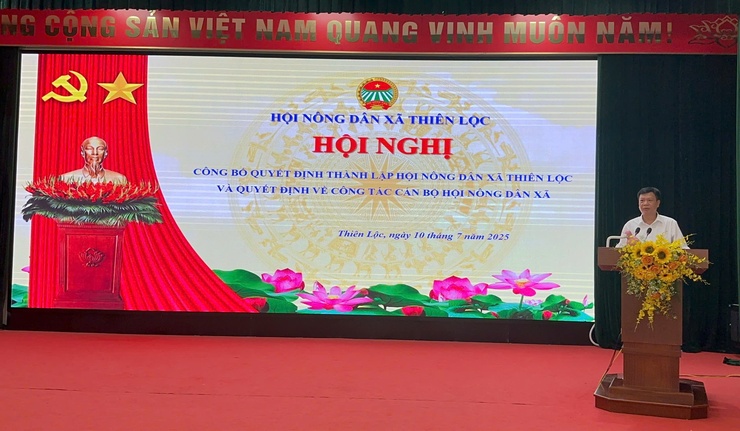 Hội nghị công bố Quyết định thành lập Hội Nông dân xã Thiên Lộc và Quyết định về công tác cán bộ Hội Nông dân xã- Ảnh 1.