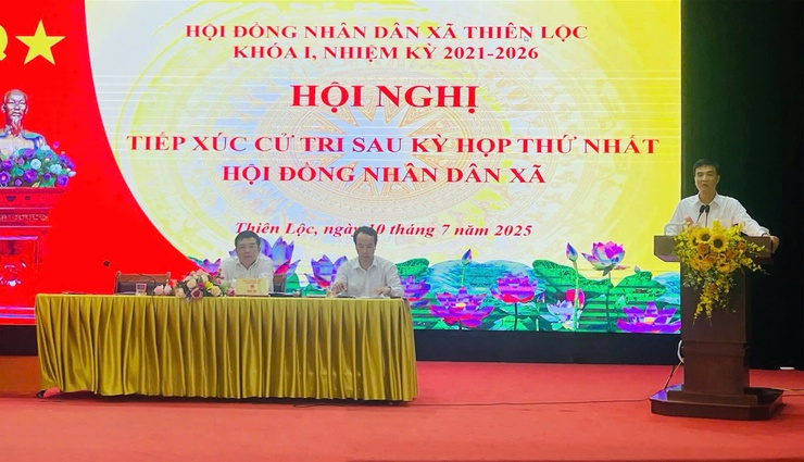 Hội nghị tiếp xúc cử tri sau kỳ họp thứ Nhất HĐND xã Thiên Lộc khoá I, nhiệm kỳ 2021 - 2026- Ảnh 9.