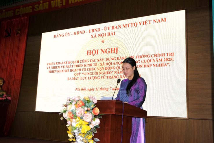 XÃ NỘI BÀI TRIỂN KHAI NHIỆM VỤ TRỌNG TÂM CÔNG TÁC XÂY DỰNG ĐẢNG, HỆ THỐNG CHÍNH TRỊ, KINH TẾ-XÃ HỘI, AN NINH QUỐC PHÒNG 6 THÁNG CUỐI NĂM 2025, KẾ HOẠCH VẬN ĐỘNG QUỸ "ĐỀN ƠN ĐÁP NGHĨA" VÀ QUỸ "VÌ NGƯỜI NGHÈO" NĂM 2025- Ảnh 8.