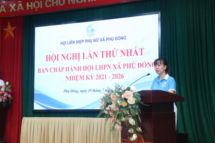 Hội nghị lần thứ Nhất, Ban chấp hành Hội LHPN xã Phù Đổng khóa I, nhiệm kỳ 2021-2026”- Ảnh 3.