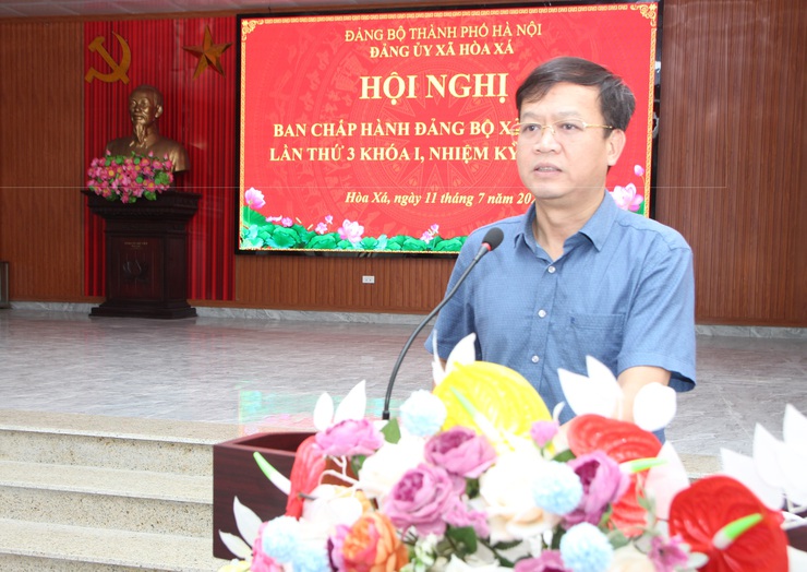 Ban Chấp hành Đảng bộ xã Hòa Xá thảo luận, góp ý Dự thảo Báo cáo chính trị trình Đại hội Đảng bộ xã nhiệm kỳ 2025–2030- Ảnh 1.