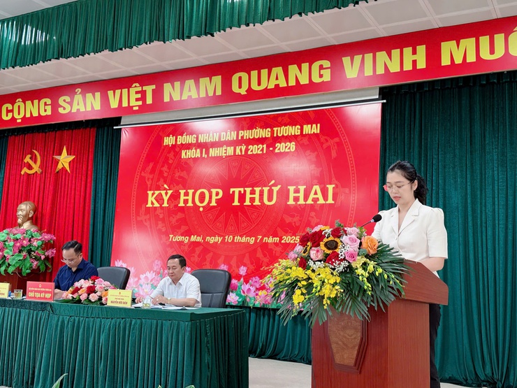 Kỳ họp thứ hai HĐND phường Tương Mai, khoá I, Nhiệm kỳ 2021-2026- Ảnh 6.