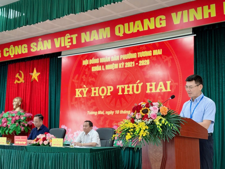 Kỳ họp thứ hai HĐND phường Tương Mai, khoá I, Nhiệm kỳ 2021-2026- Ảnh 7.