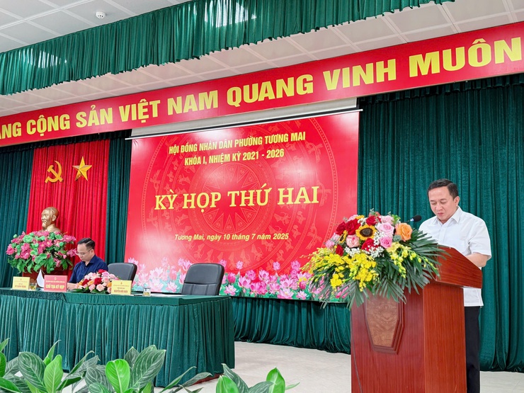 Kỳ họp thứ hai HĐND phường Tương Mai, khoá I, Nhiệm kỳ 2021-2026- Ảnh 5.