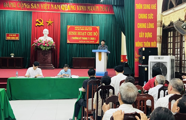 Bí thư Đảng uỷ xã Tam Hưng - Bùi Văn Sáng dự sinh hoạt Chi bộ tại thôn Song Khê- Ảnh 3.