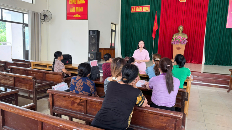HỘI LHPN XÃ DÂN HOÀ TỔ CHỨC GIAO BAN, HƯỚNG DẪN NÂNG CAO HIỆU QUẢ HOẠT ĐỘNG CÁC TỔ TIẾT KIỆM – VAY VỐN- Ảnh 4.