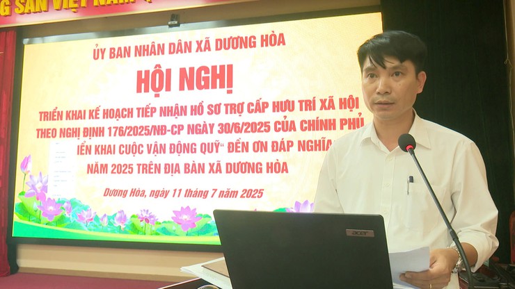          UBND xã Dương Hoà tổ chức triển khai tiếp nhận hồ sơ trợ cấp hưu trí xã hội theo Nghị định số 176 của Chính phủ và triển khai cuộc vận động quỹ “Đền ơn đáp nghĩa” năm 2025- Ảnh 3.
