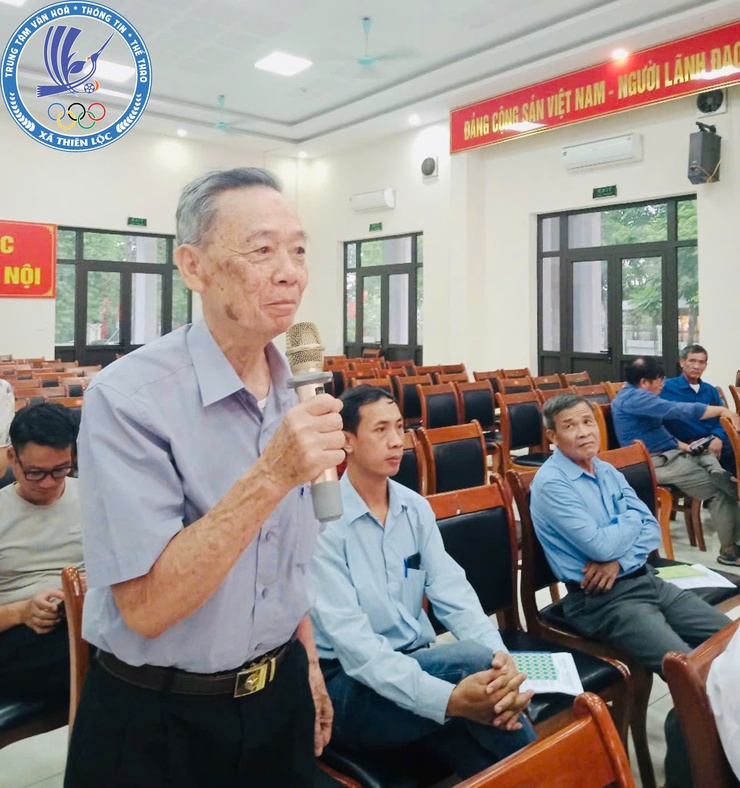 UBND xã Thiên Lộc tổ chức hội nghị triển khai Kế hoạch tổ chức các hoạt động kỷ niệm 78 năm ngày Thương binh - Liệt sỹ; Kế hoạch triển khai thực hiện chế độ trợ cấp hưu trí xã hội trên địa bàn xã.- Ảnh 3.