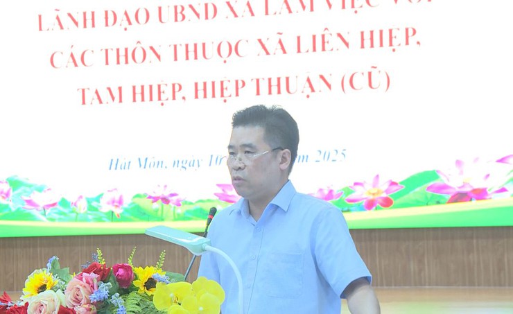 Lãnh đạo UBND xã Hát Môn làm việc với các thôn thuộc xã Liên Hiệp, Tam Hiệp, Hiệp Thuận  (cũ) về tác quản lý đất đai và các thiết chế văn hoá- Ảnh 4.