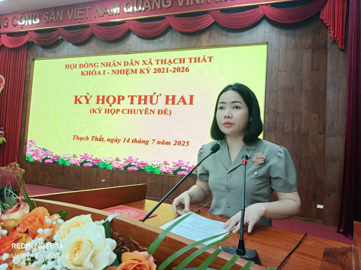 Xã Thạch Thất tổ chức kỳ họp  thứ 2 (Kỳ họp chuyên đề) HĐND xã khóa 1, nhiệm kỳ 2021 - 2026 bàn về - Ảnh 5.