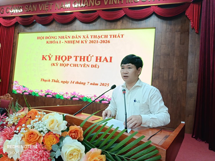 Xã Thạch Thất tổ chức kỳ họp  thứ 2 (Kỳ họp chuyên đề) HĐND xã khóa 1, nhiệm kỳ 2021 - 2026 bàn về - Ảnh 3.