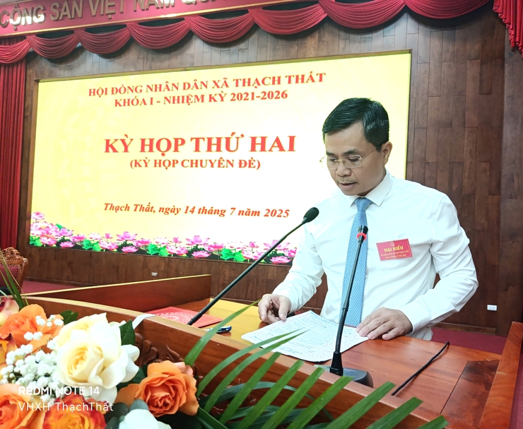 Xã Thạch Thất tổ chức kỳ họp  thứ 2 (Kỳ họp chuyên đề) HĐND xã khóa 1, nhiệm kỳ 2021 - 2026 bàn về - Ảnh 1.