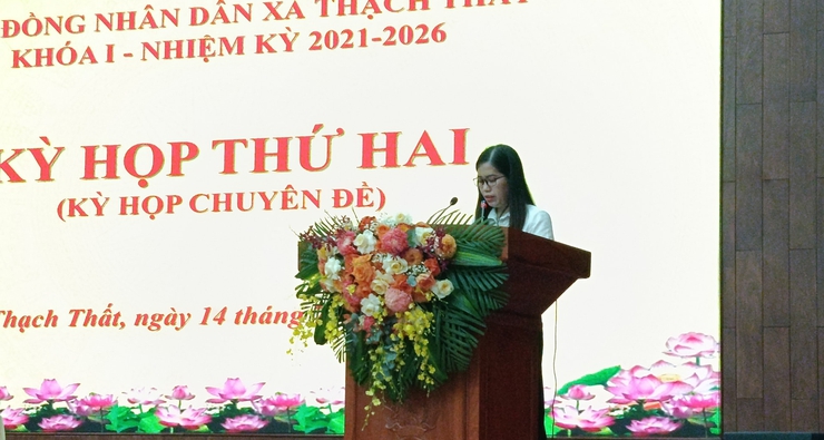 Xã Thạch Thất tổ chức kỳ họp  thứ 2 (Kỳ họp chuyên đề) HĐND xã khóa 1, nhiệm kỳ 2021 - 2026 bàn về - Ảnh 4.