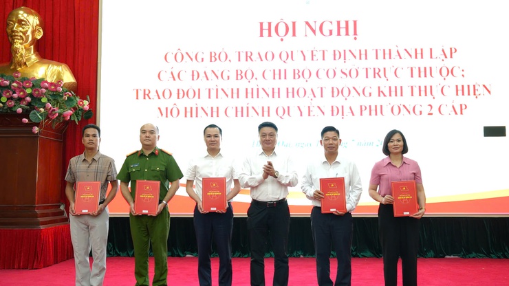 Đảng ủy xã Thanh Oai công bố Quyết định thành lập 36 Đảng bộ, chi bộ cơ sở trực thuộc- Ảnh 3.