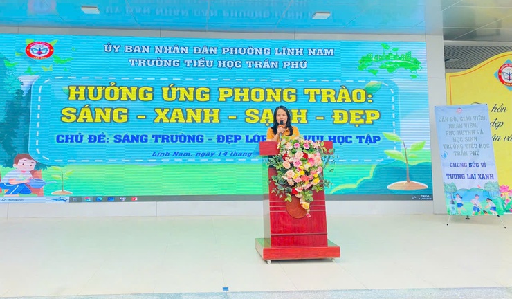 Trường tiểu học Trần Phú đồng loạt ra quân hưởng ứng phong trào "sáng - xanh - sạch - đẹp"- Ảnh 5.