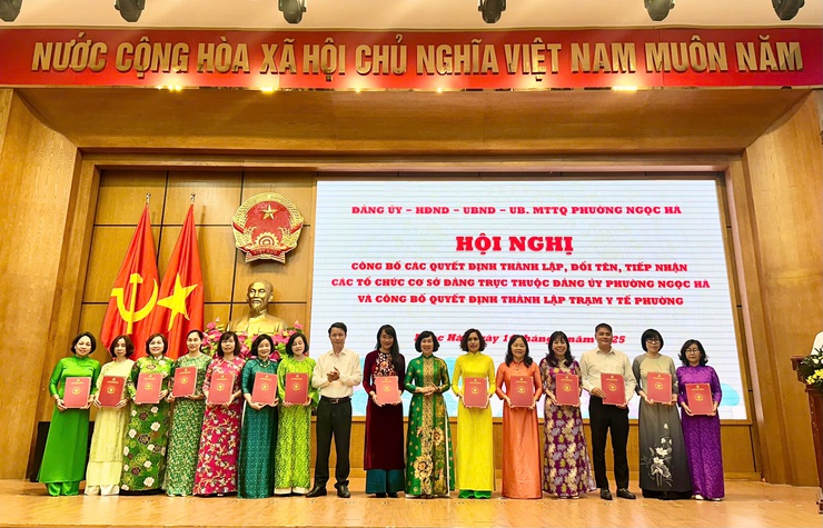 Công bố Quyết định thành lập, đổi tên, tiếp nhận các tổ chức Đảng trực thuộc Đảng uỷ phường Ngọc Hà- Ảnh 4.