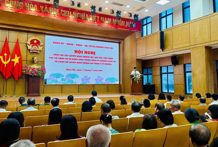 Công bố Quyết định thành lập, đổi tên, tiếp nhận các tổ chức Đảng trực thuộc Đảng uỷ phường Ngọc Hà- Ảnh 1.