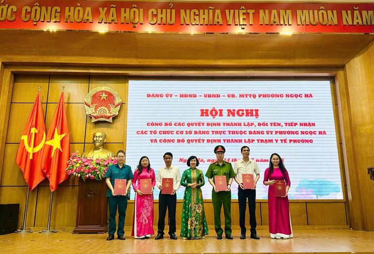 Công bố Quyết định thành lập, đổi tên, tiếp nhận các tổ chức Đảng trực thuộc Đảng uỷ phường Ngọc Hà- Ảnh 3.