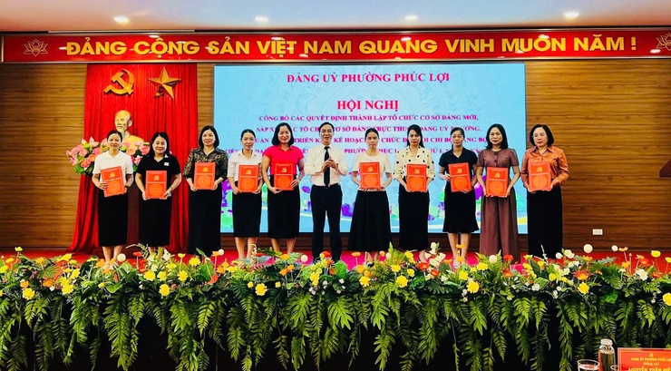 Công bố quyết định thành lập tổ chức cơ sở đảng trực thuộc Đảng uỷ phường Phúc Lợi - Ảnh 1.