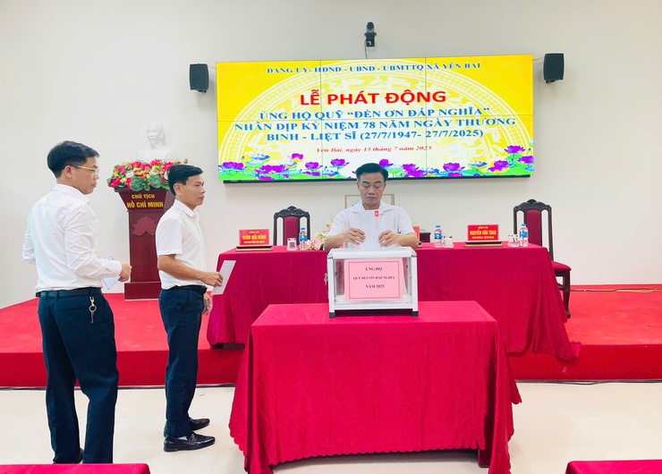 Xã Yên Bài tổ chức lễ phát động ủng hộ, xây dựng quỹ " Đền ơn đáp  nghĩa".- Ảnh 3.