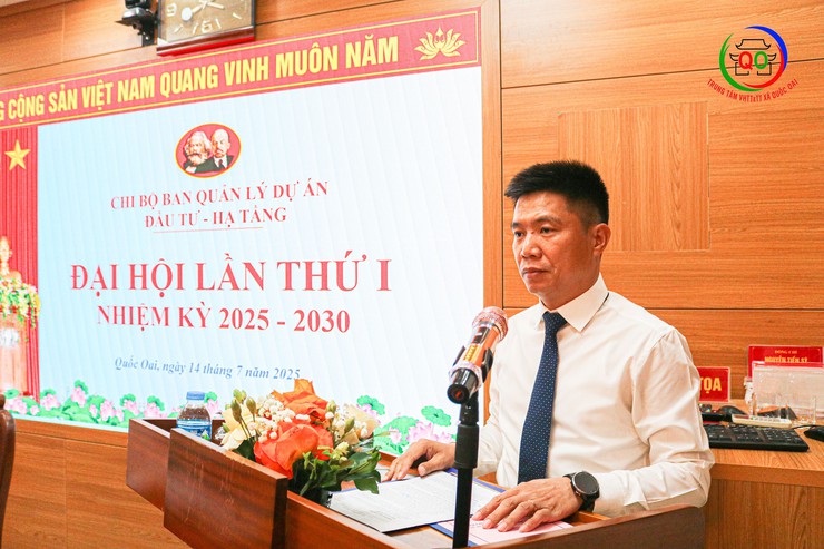 Đại hội Chi bộ Ban quản lý Dự án đầu tư - Hạ tầng xã Quốc Oai lần thứ nhất, nhiệm kỳ 2025 - 2030- Ảnh 5.