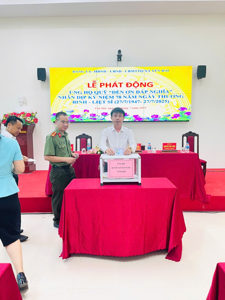 Xã Yên Bài tổ chức lễ phát động ủng hộ, xây dựng quỹ " Đền ơn đáp  nghĩa".- Ảnh 6.