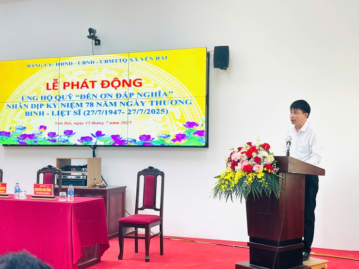 Xã Yên Bài tổ chức lễ phát động ủng hộ, xây dựng quỹ " Đền ơn đáp  nghĩa".- Ảnh 2.