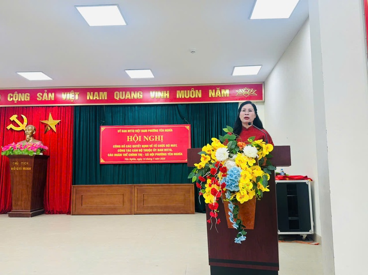 Phường Yên Nghĩa công bố Quyết định về Tổ chức bộ máy công tác cán bộ thuộc Uỷ ban MTTQ, chức danh Đoàn thể chính trị - xã hội phường- Ảnh 5.