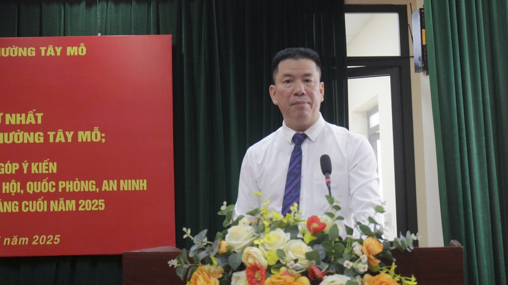 UBMTTQ Việt Nam phường Tây Mỗ tổ chức Hội nghị lần thứ nhất và Hội nghị phản biện xã hội, đóng góp ý kiến đối với kế hoạch phát triển Kinh tế - Xã hội 6 tháng cuối năm 2025- Ảnh 2.