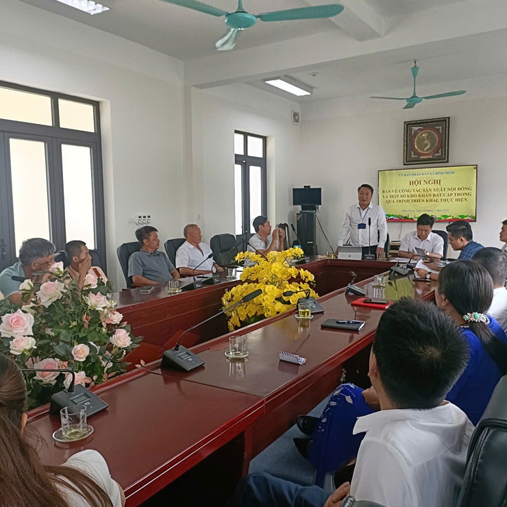 UBND xã Bình Minh tổ chức hội nghị bàn giải pháp tháo gỡ khó khăn trong công tác sản xuất nội đồng- Ảnh 2.
