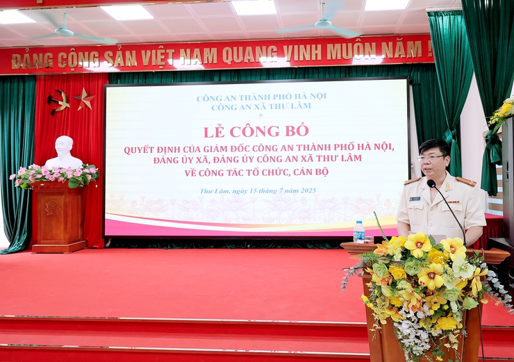 XÃ THƯ LÂM TỔ CHỨC HỘI NGHỊ CÔNG BỐ QUYẾT ĐỊNH THÀNH LẬP CÔNG AN XÃ, QUYẾT ĐỊNH THÀNH LẬP ĐẢNG BỘ CÔNG AN XÃ VÀ CÁC QUYẾT ĐỊNH THÀNH LẬP CHI BỘ TRỰC THUỘC ĐẢNG BỘ CÔNG AN XÃ- Ảnh 1.