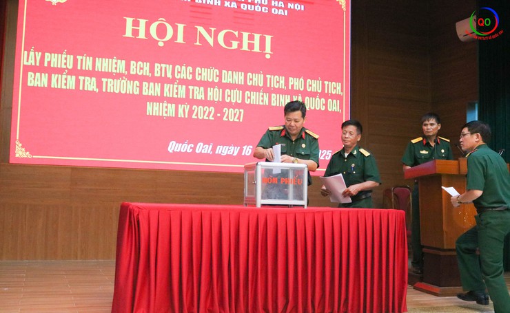 Hội Cựu chiến binh xã Quốc Oai lấy phiếu tín nhiệm nhân sự tham gia Ban Chấp hành Hội- Ảnh 6.