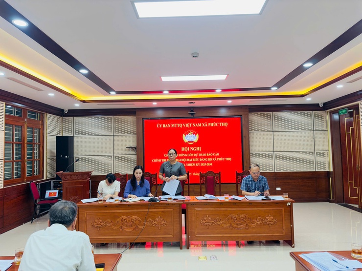 UBMTTQVN xã Phúc Thọ tổ chức Hội nghị lấy ý kiến góp ý vào Dự thảo Báo cáo chính trị trình Đại hội Đảng bộ xã lần thứ Nhất- Ảnh 4.